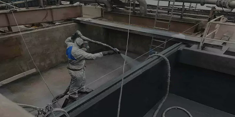 Sumps, trenches & pits coated with polyurea